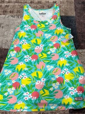 Women Aqua Fruit-Print Tank  Dress